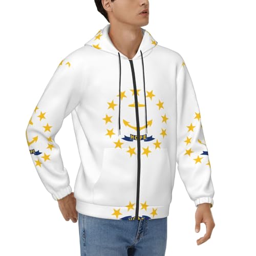 Sweat à capuche pour homme Rhode Island noir XXL confortable