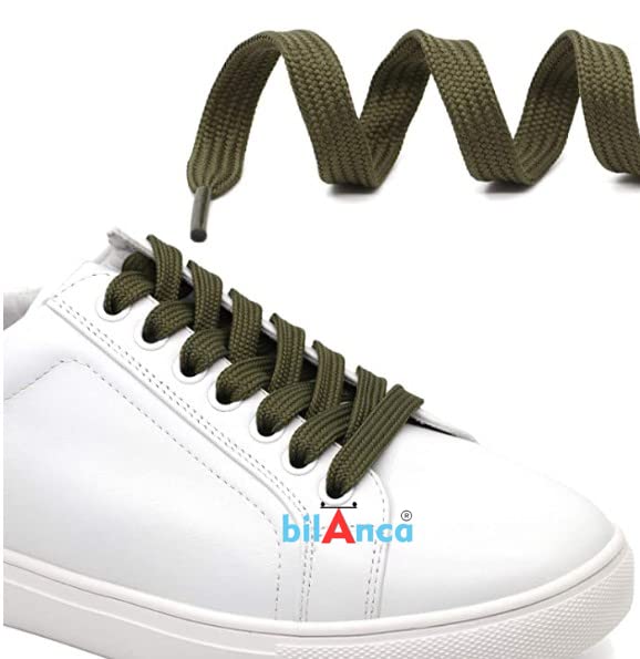 Image of 2 PAIRS Flat Shoe laces 48 Inches Wide Shoelaces for Athletic Running Sneakers Sports Shoes Boot Laces Strings (2 Pairs)