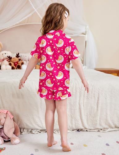 Image of Arshiner Girls Pajamas Silk Satin Pajama Set Button Pjs Ruffle Sleepwear