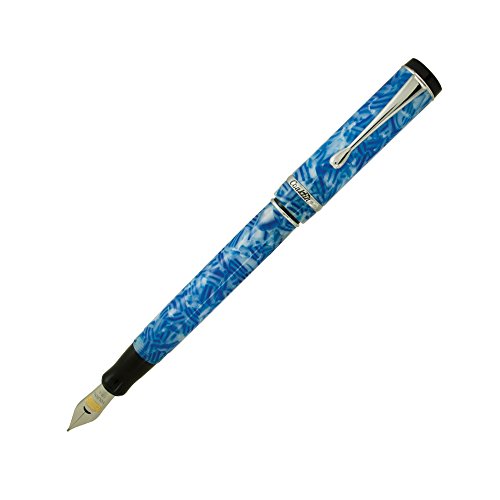 Stylo plume Conklin bleu glacier attributs chromés pour écriture fine