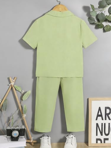 Image of Verdusa Boy's 2 Piece Sets Linen Set Going Out Summer Outfits Button Up Shirt and Pants Set Matching Sets