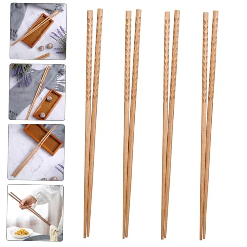 Palillos de madera largos para olla caliente pack de 4 pares de 42 cm PRETYZOOM 6