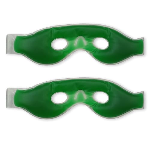 Image of Aqua Ice Face & Eye Cooling Gel Pad and Aloe Vera Gel Mask Ice Pack for Face and Eye Patches Remove Dark Circles, Fatigue Cool Eyes Patch Pads Eye Care | Facial Skin Refresh Face Mask for Hot & Cold Therapy (Aloe Hole Eye Mask, Pack of 2)