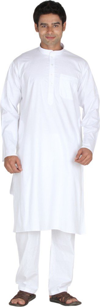 sttoffa White Cotton Long Kurta Pajama Traditional Dress Ethnic Wear Men's Long Kurta Pajama Set-picture-45