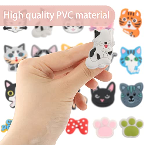 mortd Cats Shoe Decoration Charms, 20 PCS Cute Animal Cat Pet Shoe Charms Pack Fit for Shoe Wristband Sandals, PVC Shoe Charm Accessories for Party Favors Birthday Holiday Gifts