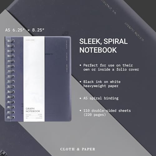 Cahier à grille de notes techniques A5 et carnet plastique teinté graphique