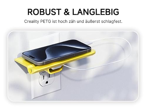 Creality PETG Filament 1.75mm, Hohe Präzision, Starke Zähigkeit, Geruchlos, Besserer Fluss, 1kg 3D Drucker Filament, 1.75mm Maßgenauigkeit +/- 0.02mm, PETG Schwarz