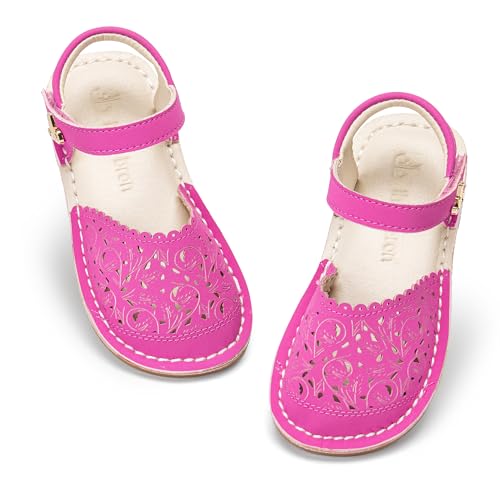 Image of THEE BRON Toddler Floral Cutout Closed Toe Sandals for Girls Breathable Summer Shoes