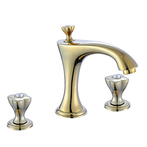 Mitigeur lavabo divisé 3 trous double robinet eau chaude froide