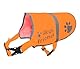 Orange Dog Safety Reflective Lightweight Vest with Leash Hole 5 Sizes - Snap Lock Buckle Straps, High Visibility for Outdoor Activity Day and Night, Keep Your Dog Safe from Cars & Hunting Accidents