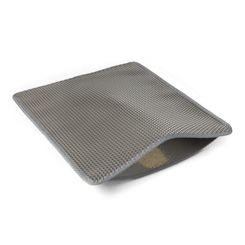Amazon Basics, Tappetino per lettiera per Gatti a Doppio Strato, Grigio, 76cm x 61cm