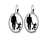 Walt Disney Oval Earrings- Black