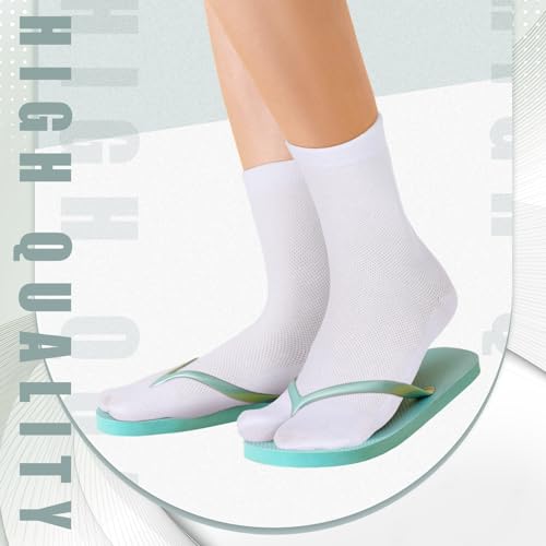 Bencailor 6 pares de meias Tabi elásticas divididas com dois dedos Tabi chinelos de dedo meias sandá