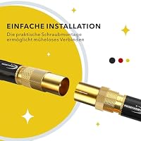 RedStar24 SAT Adapter Vergoldet - F-Kupplung auf Koax-Stecker & Buchse IEC – Ansicht 6