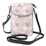YWPCOIUYB Diamante de mármol gris y rosa oro rosa,Bolsos pequeños cruzados, monederos para celular para mujer - Cartera para celular de cuero sintético con ranuras para tarjetas de crédito