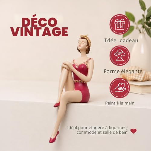 Figurine décorative Moritz badenixe objet d'art rétro maillot de bain rouge - 5