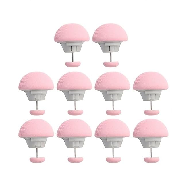 Mushroom Quilt Fixing Fasteners Grippers Quilts Comforter Pins One-Key Unlock Design Duvet Clips for Socks Curtains (Pink) (Pack of 10)-image-42