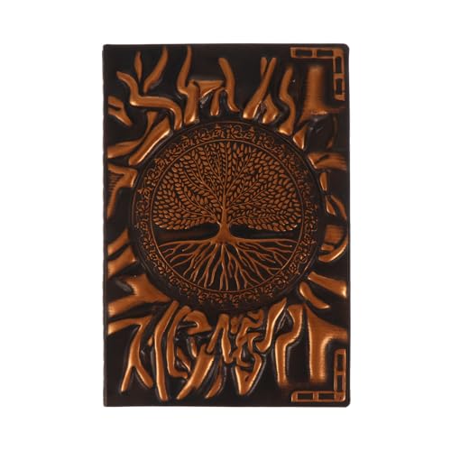 Diario de viaje A5 vintage de cuero con diseño Árbol de la Vida y papel prémium Toddmomy