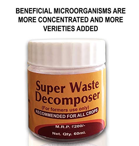 Green Wood Super Waste Decomposer Organic Pack of 1 Bottle 60 ml per Bottle for Compost Making, Bio Fertilizer and Soil Fertility Improver