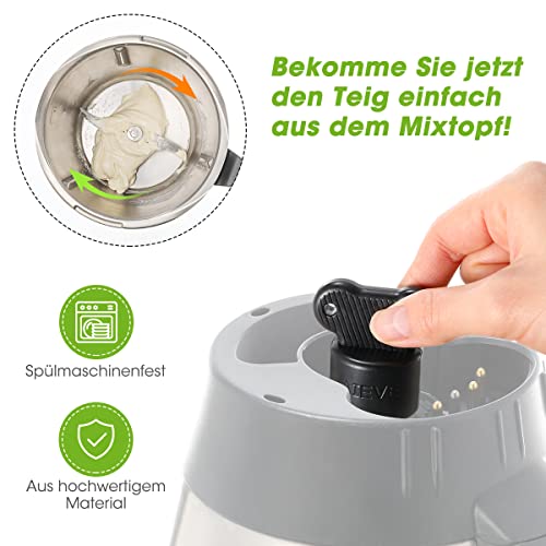 AIEVE Teiglöser Teigblume Messerdrehhilfe kompatibel mit Thermomix TM5 TM6 Küchenmaschinen, Drehhilfe Ersatzteil zum Einfachen Entnahmen von Teig aus Mixtopf (Schwarz)