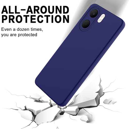 Image of Back Cover for Oppo A5x 4G / A5x 5G | Full Camera Protection | Premium Liquid Silicon Case | Flexible Bumper Case for Oppo A5x 4G / A5x 5G (Dark Blue)