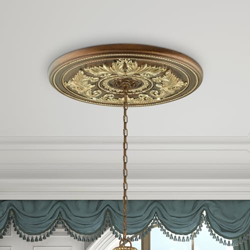 Image of Livex Lighting 8210-64 Ceiling Medallion, Palacial Bronze | Gilded Accents