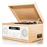 DOJBK Lettore CD E Cassette Bluetooth, Giradischi Portatile, Supporta Radio AM/FM/Uscita/Ingresso Audio, con Altoparlanti, Funzione Cuffie, per Ufficio, Soggiorno