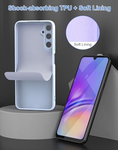 Image of DIZORO Microfiber Candy Case Compatible for Samsung A14 5G Smooth Touch Cushion Liquid Soft Silicone Gel Rubber Phone Cases Non-Slip Full Body Protective Shockproof Back Cover (Carolina), Blue