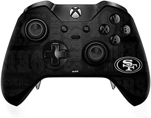 Skinit Decal Gaming Skin Compatible with Xbox One Elite Controller - Officially Licensed NFL San Franciso 49ers Black & White Design