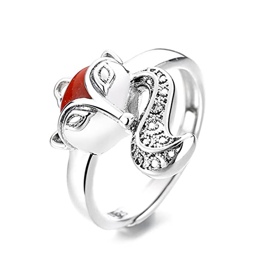 Bague renard argent sterling 925 et pierres colorées pour femme