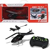 Funfy Nouvel Hélicoptère Jouet Télécommandé Créatif et à la Mode|Noir|Taille : 4 Pouces|Plastique ABS|Portable, Léger, Design Adapté aux Enfants, Parfait pour Les Cadeaux d'anniversaire|pour Enfants