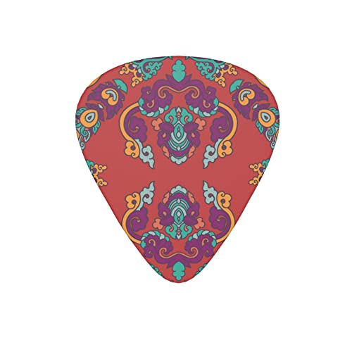 Lot de 12 médiators de guitare ethnique natif tribal floral rouge vintage pour guitare électrique basse acoustique avec boîte - Les Beatles, Paul McCartney, John Lennon, RIngo Starr, George Harrison Lot de 12 médiators de guitare ethnique natif tribal floral rouge vintage pour guitare électrique basse acoustique avec boîte