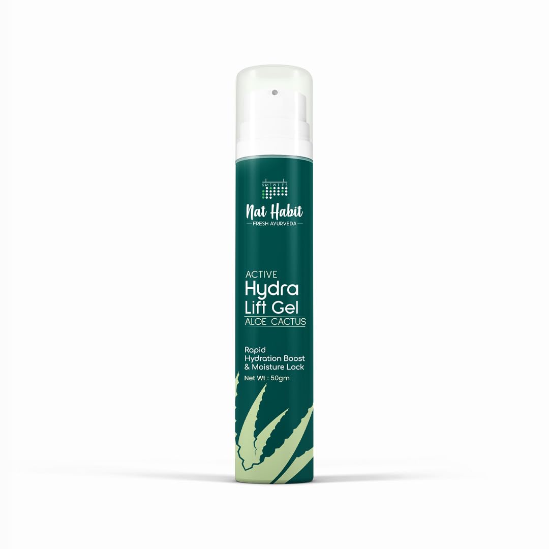 Nat Habit Active Face Gel, Aloe Cactus Hydra Lift For Rapid Hydration Boost & Moisture Lock With Cooling, Soothing, SunBurn Healing & UV…