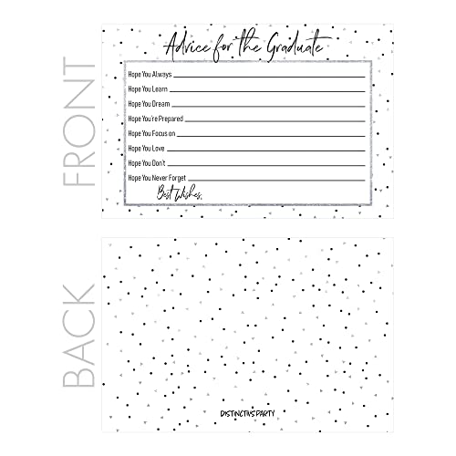 Distinctivs Graduation Advice For The Graduate - 25 Cards (Black And Silver) #TOP2