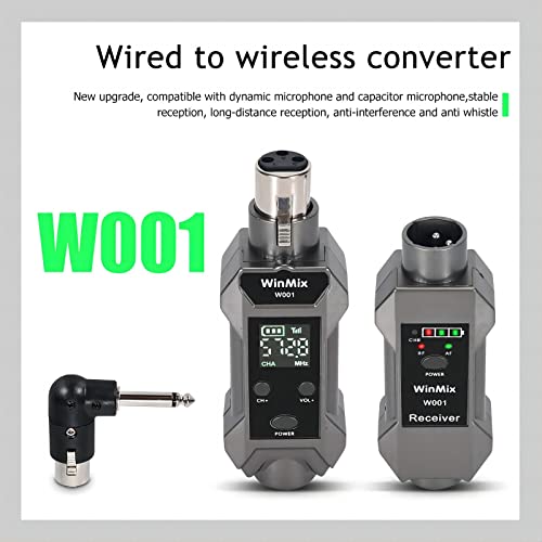 Inmix Wireless Microphone System, Uhf Wireless Xlr Audio Transmitter And Xlr Receiver For Dynamic Microphone, 48V Phantom Power For Condenser Mic, Compatible With Audio Mixer, Pa System, Speaker #TOP3