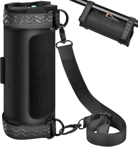Image of Case for JBL FLIP 7 Portable Bluetooth Speaker, Wireless Speaker Silicone Cover, Travel Carrying Storage Bag with Bicycle Fixing Strap (Box Only) (Red)