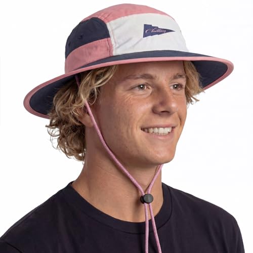 Chapeau de soleil style pêcheur bloqué coloré pour le camping en plein air, le surf et les vacances, bord large, protection UV, antidérapant, Rose (B_Blush Pink), Talla única-XS – vue 2
