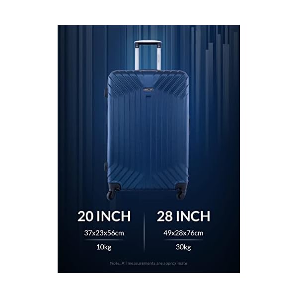 Parajohn Lightweight 2 Pieces ABS Hard Side Travel Luggage Trolley Bag Set 20/28 Inch-Navy