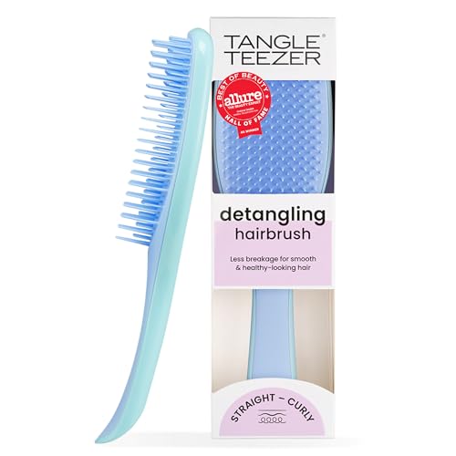 Tangle Teezer Ultimate Detangler Brush for Wet & Dry Hair, Eliminates Knots & Reduces Breakage for Straight to Wavy Hair Types, Denim Blues