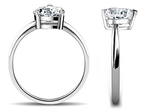 Star K Created Sapphire Heart Shape 8mm Solitaire Engagement Ring 10kt Gold2