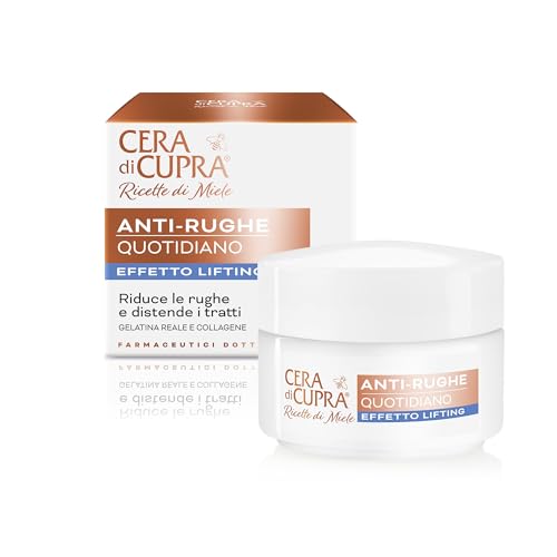 Cera di Cupra, Antirughe Quotidiano Ricette di Miele, Effetto Lifting con Gelatina Reale e Collagene Vegetale, Leviga e Rassoda, 50 ml, Clinicamente Testato