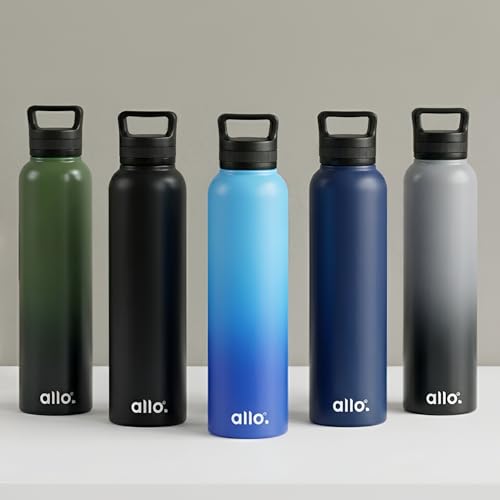 Image of Allo Stainless Steel Water Bottle For Adults, Kids 950ml Water Bottles For School, Office, Sports, Gym 950ml Water Bottle For Men And Women, Pack Of 5| Leak Proof, Bpa Free, Multicolor