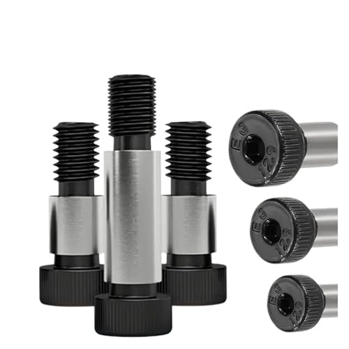 1 unidad de tornillo de cabeza hexagonal con casquillo helicoidal, hombro y rodamiento de rodillos, de acero aleado grado 12.9, diámetros M5, M6, M8 y M10 (6, 8, 10 y 12 mm).(85mm)