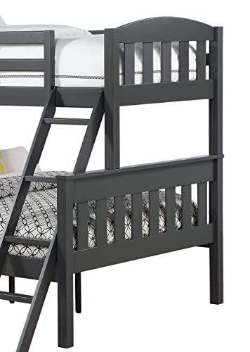 APRODZ Mango Wood Coedlac Kids Bunk Beds with Ladder for Bedroom | Grey Finish - Image 5
