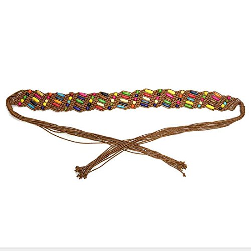 Bohemia Womens' Colorful Woven Belt Wax Rope Skirt Dress Belts4