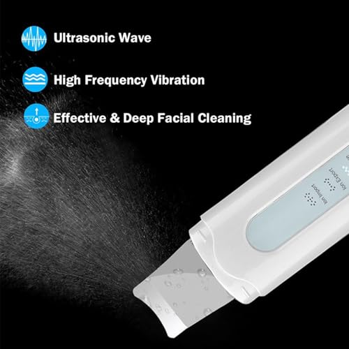Detergente per la pelle del viso ad ultrasuoni, strumento per la pulizia della pelle, strumento per la rimozione dei punti neri, dispositivo esfoliante e pulizia dei pori, ricaricabile tramite USB