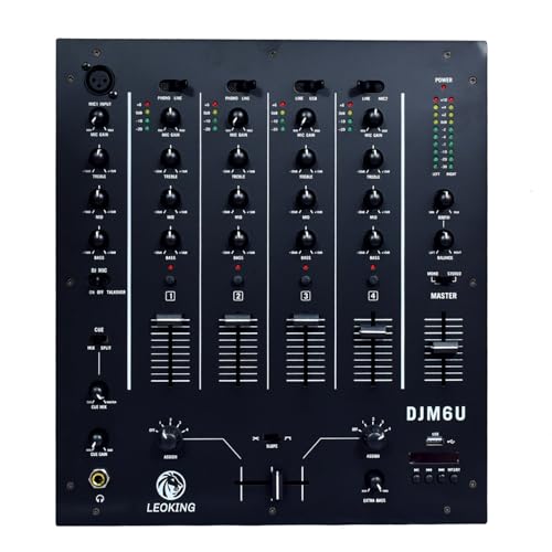 kh 4 Channel DJ Mixer Extra Bass 4 Channel DJ Controller with Blu...