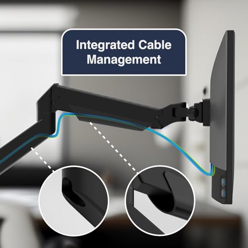 Image of Desky Dual Monitor Arm, Adjustable Desk Mount for 17-27 inch Screens, VESA Compatible Double Monitor Stand with Articulating Arms, Space-Saving Dual Monitor Mount for Home or Office (Space Gray)