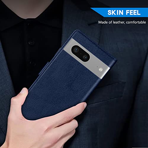 Image of ZZXX for Google Pixel 7 Wallet Case Magnetic Closure 6.3 inch,Blue