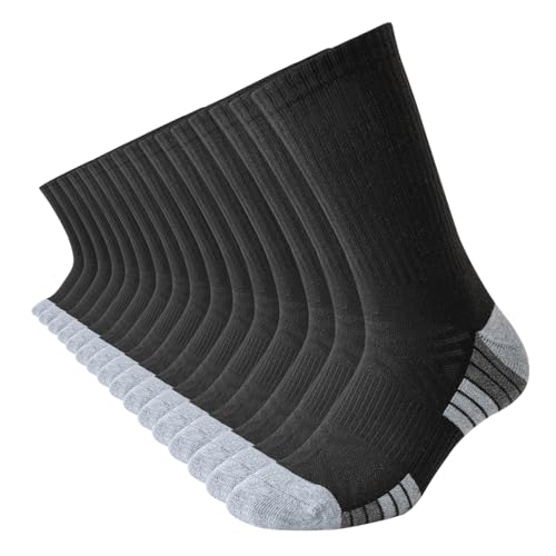 JOYNÉE 8 Pairs Men's Athletic Cushioned Crew Socks Warm Thicker Winter Thermal Moisture Wicking Work Boot Socks Size 10-13